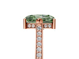 Rose gold Fancy Green Radiant  Solitaire Diamond Ring with Channel Set Band and Bezel Prong Setting_61