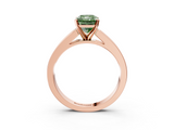 Rose gold Fancy Green Radiant  Solitaire Diamond Ring with Channel-Set Band and Four-Prong Setting_6