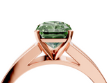 Rose gold Fancy Green Radiant  Solitaire Diamond Ring with Channel-Set Band and Four-Prong Setting_7