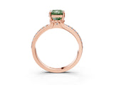 Rose gold Fancy Green Radiant  Solitaire Diamond Ring with Channel Set Band and Six-Prong Setting_51