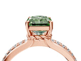 Rose gold Fancy Green Radiant  Solitaire Diamond Ring with Channel Set Band and Six-Prong Setting_52