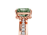 Rose gold Fancy Green Radiant  Solitaire Diamond Ring with Channel Set Band and Six-Prong Setting_53
