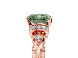 Rose gold Fancy Green Radiant  Solitaire Diamond Ring with Filigree Band and Four-Prong Setting_47