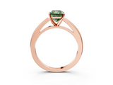 Rose gold Fancy Green Radiant  Solitaire Diamond Ring with Four-Prong Setting and Classic Band_6