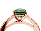 Rose gold Fancy Green Radiant  Solitaire Diamond Ring with Four-Prong Setting and Classic Band_7