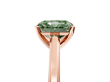 Rose gold Fancy Green Radiant  Solitaire Diamond Ring with Four-Prong Setting and Classic Band_8