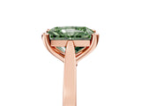 Rose gold Fancy Green Radiant  Solitaire Diamond Ring with Four-Prong Setting and Tapered Band 5
