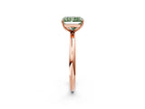 Rose gold Fancy Green Radiant  Solitaire Diamond Ring with Four-Prong Setting on a Plain Band_22