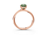 Rose gold Fancy Green Radiant  Solitaire Diamond Ring with Four-Prong Setting on a Plain Band_23