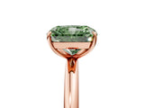 Rose gold Fancy Green Radiant  Solitaire Diamond Ring with Four-Prong Setting on a Plain Band_25
