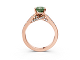 Rose gold Fancy Green Radiant  Solitaire Diamond Ring with Pavé Band and Four-Prong Setting_84