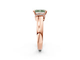 Rose gold Fancy Green Radiant  Solitaire Diamond Ring with Pave Band and Six-Prong Setting_34