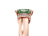 Rose gold Fancy Green Radiant  Solitaire Diamond Ring with Pave Band and Six-Prong Setting_37