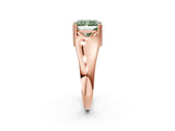 Rose gold Fancy Green Radiant  Solitaire Diamond Ring with Six-Prong Cathedral Setting_34