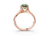 Rose gold Fancy Green Radiant  Solitaire Diamond Ring with Six-Prong Cathedral Setting_35