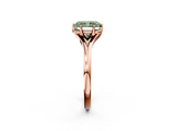Rose gold Fancy Green Radiant  Solitaire Diamond Ring with Six-Prong Setting and Tapered Band_19
