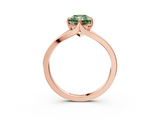 Rose gold Fancy Green Radiant  Solitaire Diamond Ring with Six-Prong Setting and Tapered Band_20