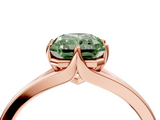 Rose gold Fancy Green Radiant  Solitaire Diamond Ring with Six-Prong Setting and Tapered Band_21