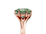 Rose gold Fancy Green Radiant  Solitaire Diamond Ring with Six-Prong Setting and Tapered Band_22