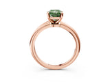 Rose gold Fancy Green Radiant  Solitaire Diamond Ring with Six-Prong Setting on a Classic Band 3