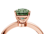 Rose gold Fancy Green Radiant  Solitaire Diamond Ring with Six-Prong Setting on a Classic Band_7