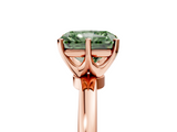 Rose gold Fancy Green Radiant  Solitaire Diamond Ring with Six-Prong Setting on a Classic Band_8
