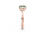 Rose gold Fancy Green Radiant  Solitaire Diamond Ring with Split Shank and Four-Prong Setting_14