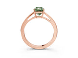 Rose gold Fancy Green Radiant  Solitaire Diamond Ring with Split Shank and Four-Prong Setting_15