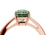 Rose gold Fancy Green Radiant  Solitaire Diamond Ring with Split Shank and Four-Prong Setting_16