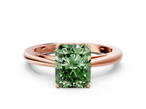 Rose gold Fancy Green Radiant  Solitaire Diamond Ring with Split Shank and Four-Prong Setting_20
