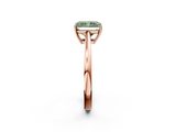 Rose gold Fancy Green Radiant  Solitaire Diamond Ring with Split Shank and Four-Prong Setting_22