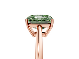 Rose gold Fancy Green Radiant  Solitaire Diamond Ring with Split Shank and Four-Prong Setting_25
