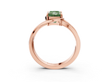 Rose gold Fancy Green Radiant  Solitaire Diamond Ring with Split Shank and Prong Setting_44