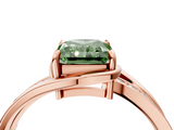 Rose gold Fancy Green Radiant  Solitaire Diamond Ring with Split Shank and Prong Setting_45