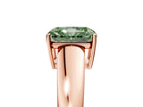 Rose gold Fancy Green Radiant  Solitaire Diamond Ring with Tapered Band and Four-Prong Setting_54