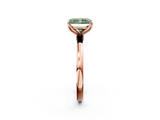 Rose gold Fancy Green Radiant  Solitaire Diamond Ring with Thin Band and Four-Prong Setting_5