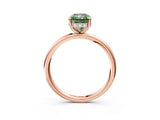 Rose gold Fancy Green Radiant  Solitaire Diamond Ring with a Classic Band and Four-Prong Setting 4