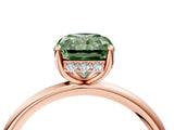 Rose gold Fancy Green Radiant  Solitaire Diamond Ring with a Classic Band and Four-Prong Setting 5