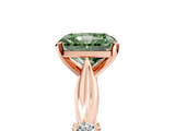 Rose gold Fancy Green Radiant  Solitaire Diamond Twisted Band with Four-Prong Setting_52