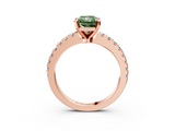 Rose gold Fancy Green Radiant  Solitaire Diamond with Pavé Band and Four-Prong Setting_35