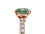 Rose gold Fancy Green Radiant  Solitaire Diamond with Pavé Band and Four-Prong Setting_37