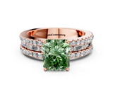 Rose gold Fancy Green Radiant  Solitaire Diamond with Pave and Channel Set Band_42
