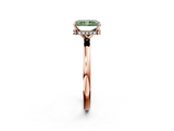 Rose gold Fancy Green Radiant  Solitaire Engagement Ring with Cathedral Band and Four-Prong Setting_23
