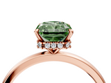 Rose gold Fancy Green Radiant  Solitaire Engagement Ring with Cathedral Band and Four-Prong Setting_25
