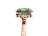 Rose gold Fancy Green Radiant  Solitaire Engagement Ring with Cathedral Band and Four-Prong Setting_26