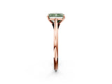 Rose gold Fancy Green Radiant  Solitaire Engagement Ring with Four-Prong Setting and Classic Band 3