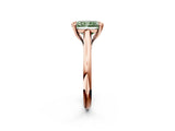 Rose gold Fancy Green Radiant  Solitaire Engagement Ring with Six-Prong Setting and Classic Band 3