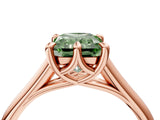 Rose gold Fancy Green Radiant  Solitaire Engagement Ring with Six-Prong Setting and Classic Band 5