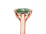 Rose gold Fancy Green Radiant  Solitaire Engagement Ring with Six-Prong Setting and Classic Band