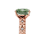 Rose gold Fancy Green Radiant  Solitaire Floral Milgrain Engagement Ring_57
